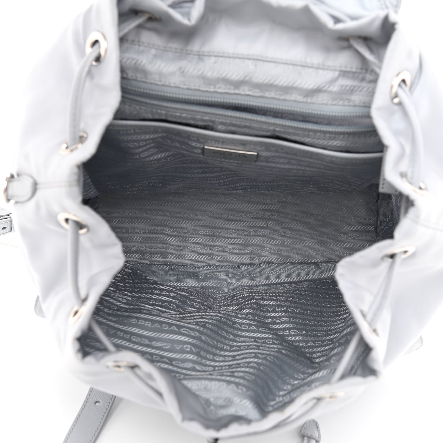 Prada Tessuto Nylon Vela Small Backpack Light Grey 6 of 13