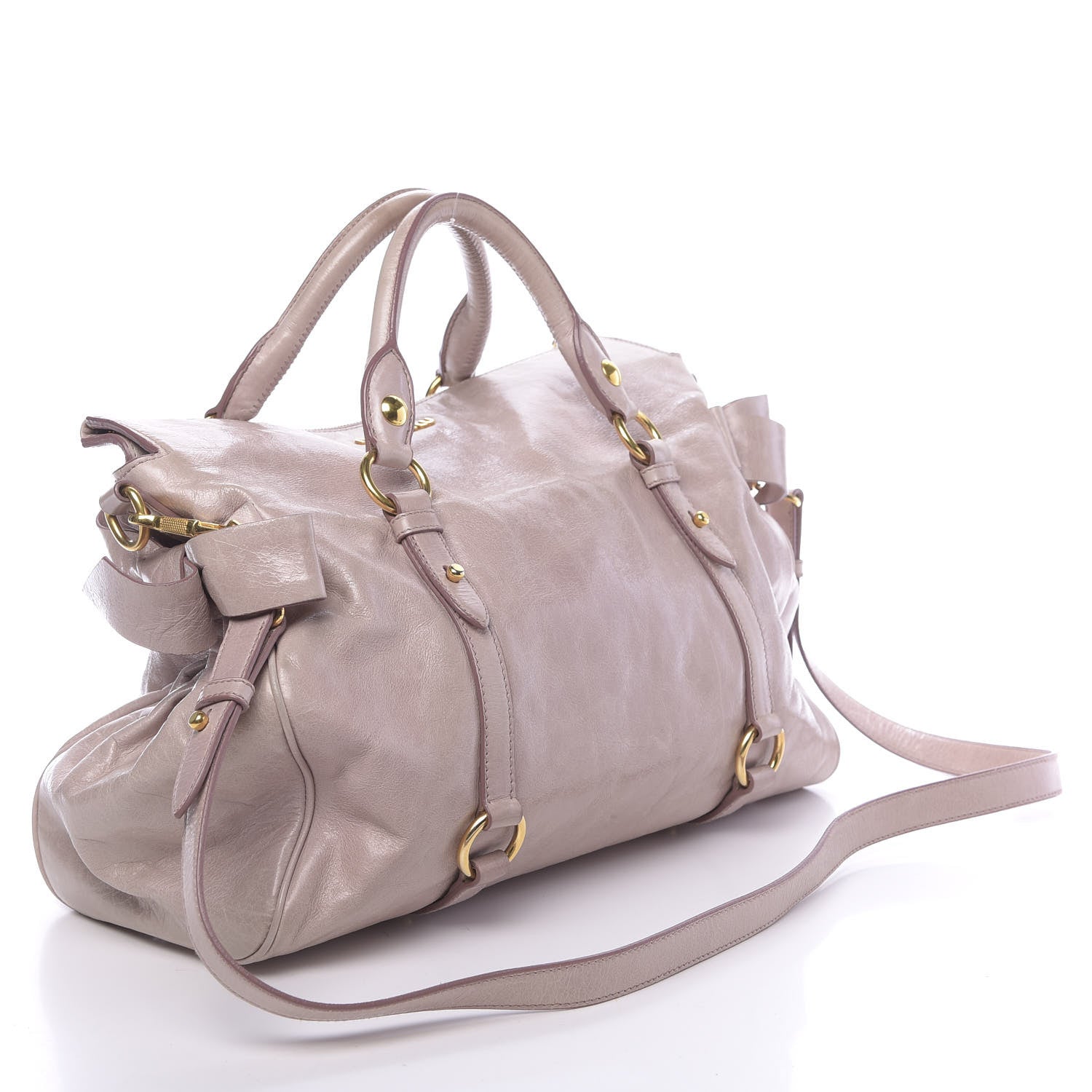 Miu Miu Vitello Lux Large Bow Bag Mughetto 3 of 11