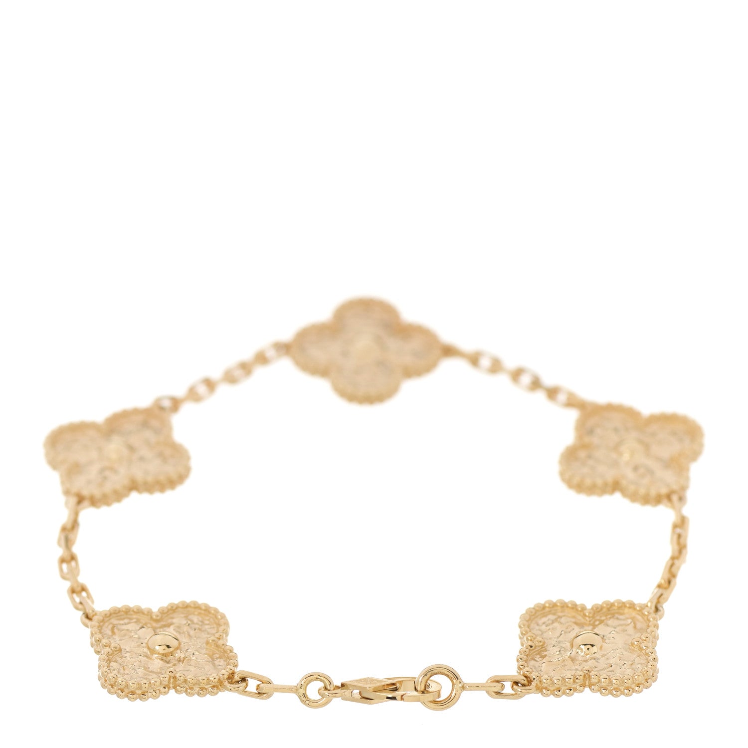Van Cleef & Arpels 18K Yellow Gold 5 Motifs Vintage Alhambra Bracelet 2 of 4