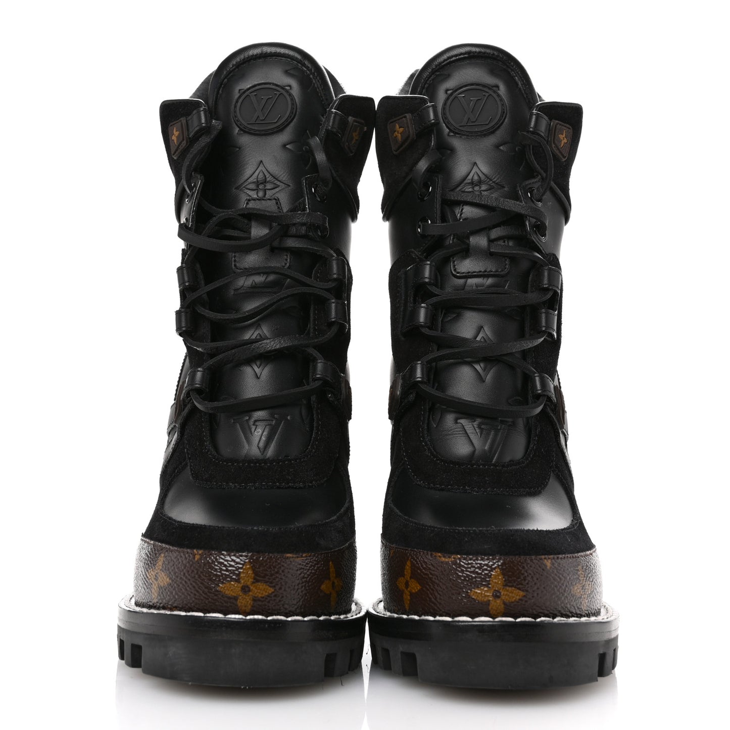 Suede Calfskin Monogram Star Trail Ankle Boots 39 Black