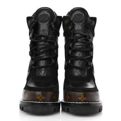 Louis Vuitton Suede Calfskin Monogram Star Trail Ankle Boots 39 Black 3 of 11