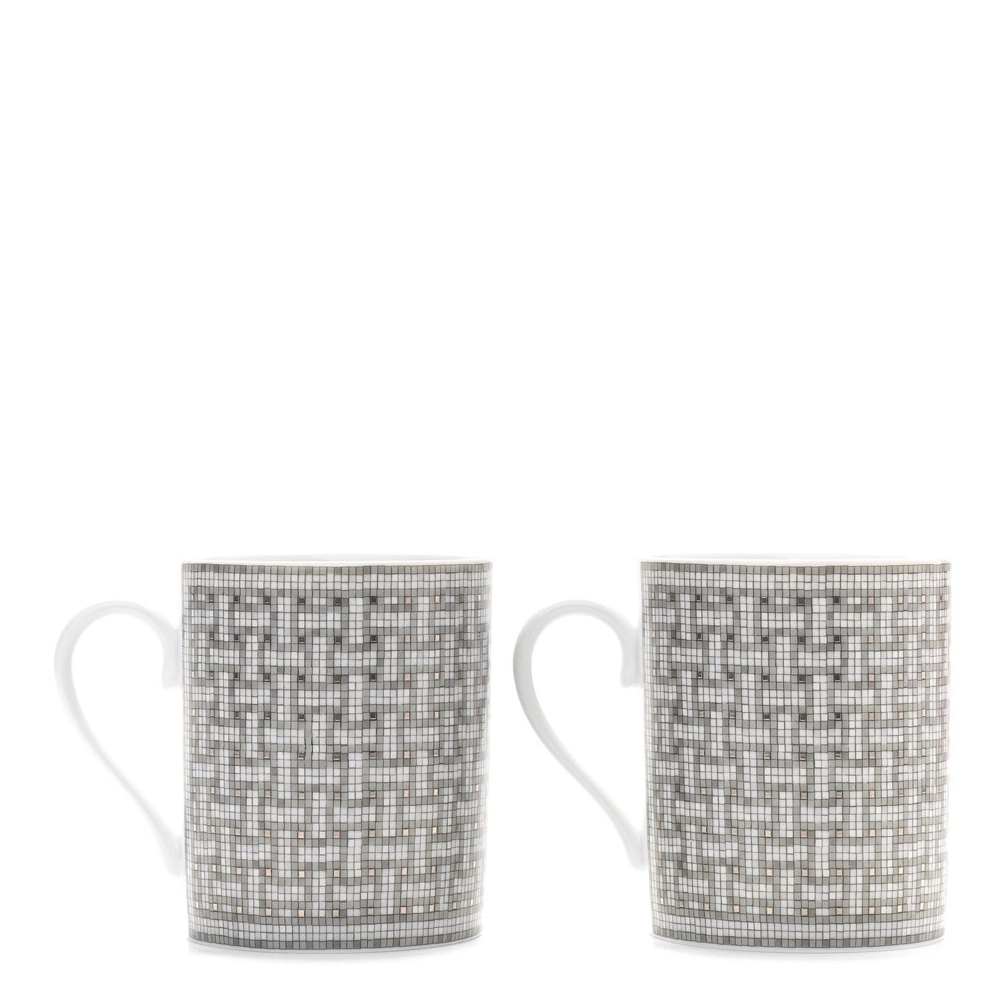 Porcelain Mosaique au 24 Mug Set of 2 Silver