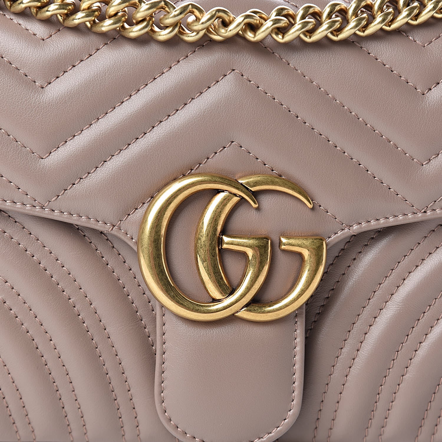 Gucci Calfskin Matelasse Small GG Marmont Shoulder Bag Porcelain Rose 10 of 10