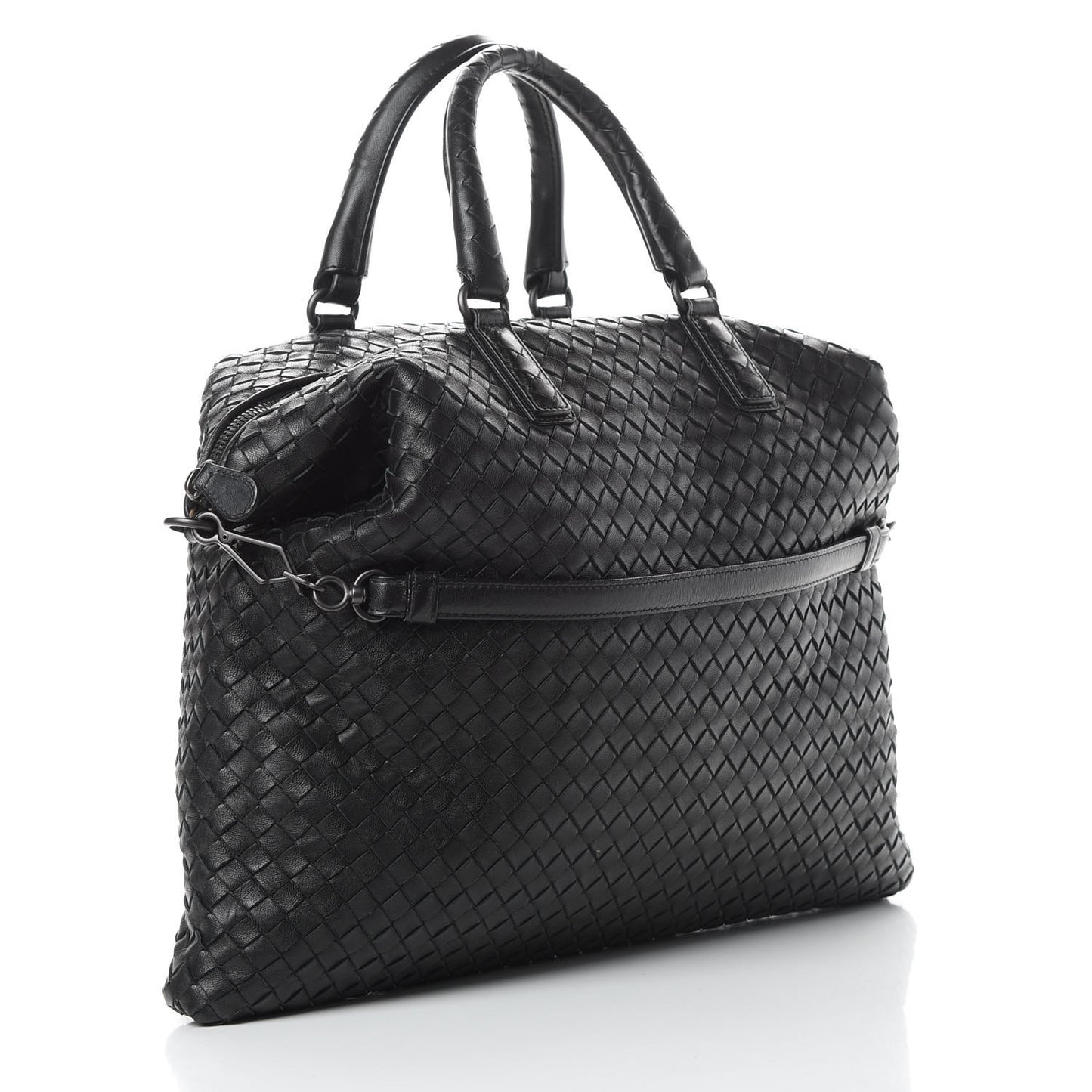 Nappa Intrecciato Medium Convertible Tote Black