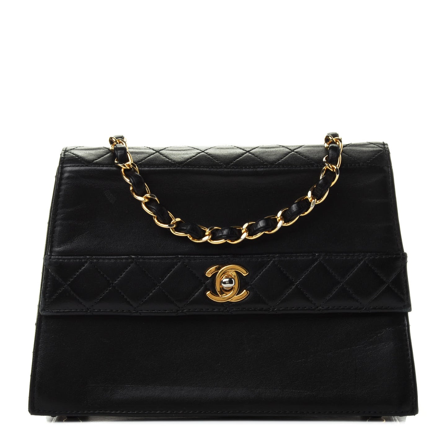 Lambskin Quilted Small Single Flap Black