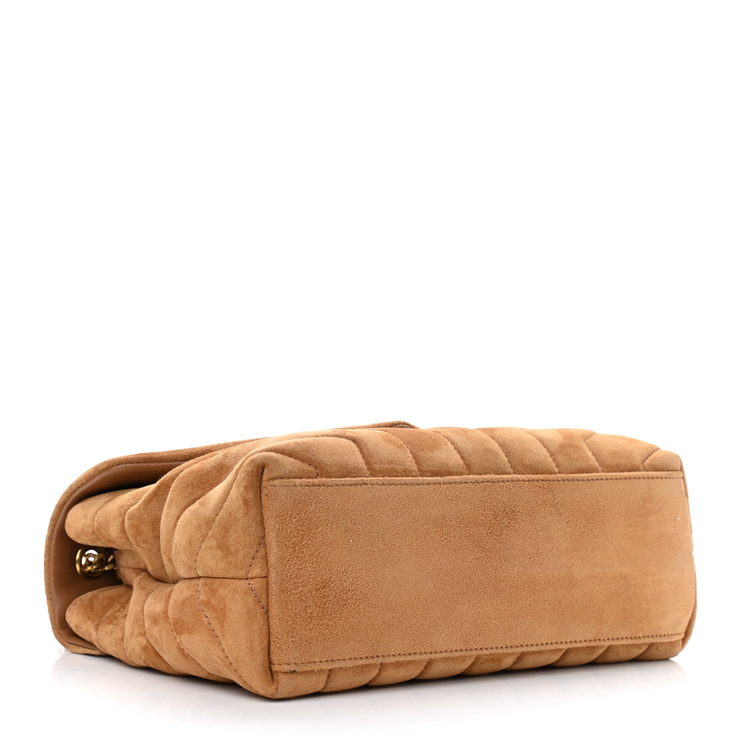 Saint Laurent Suede Calfskin Y Quilted Monogram Small Loulou Chain Satchel Cinnamon 4 of 12