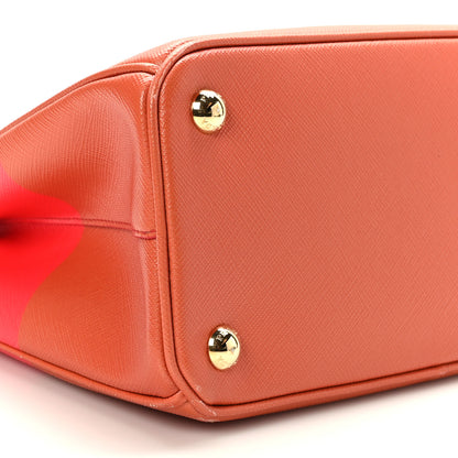 Prada X ALEX DA CORTE Saffiano Special Edition Small Galleria Double Zip Tote Rame Fragola 9 of 10