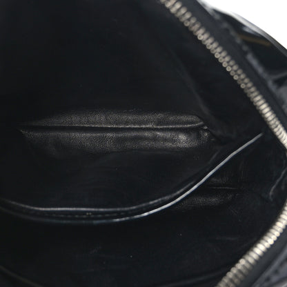 Prada Spazzolato Floral Camera Crossbody Black White 6 of 9