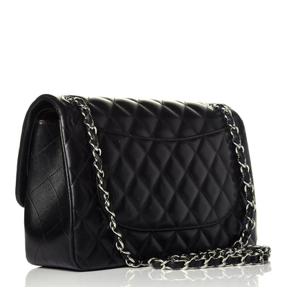 Chanel Lambskin Quilted Jumbo Double Flap Black 3 of 10