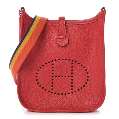 Hermes Taurillon Clemence Amazone Evelyne TPM Rouge Casaque 1 of 11