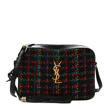 Saint Laurent Tweed Calfskin Monogram Lou Camera Bag Black 1 of 10