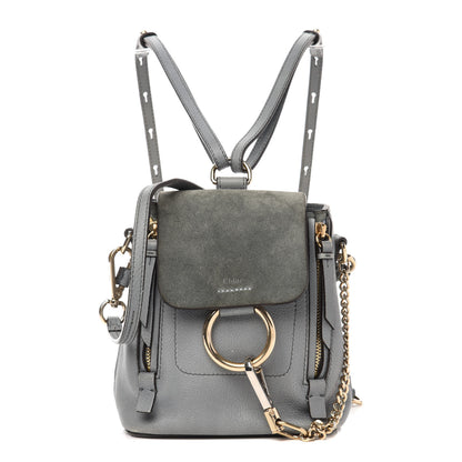 Chloe Suede Calfskin Mini Faye Backpack Cloudy Blue 1 of 12