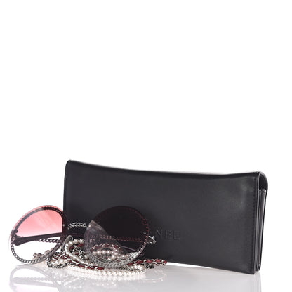 Chanel Round Removable Triple Hanging Chain Sunglasses 4245 Pink Silver 8 of 8