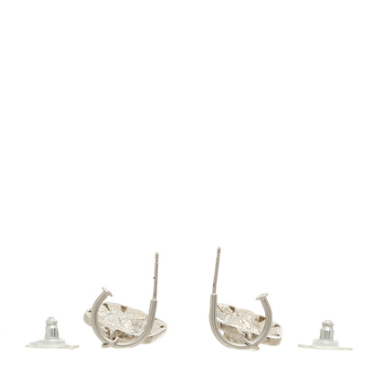 Chanel Baguette Crystal CC Drop Earrings Silver 3 of 4