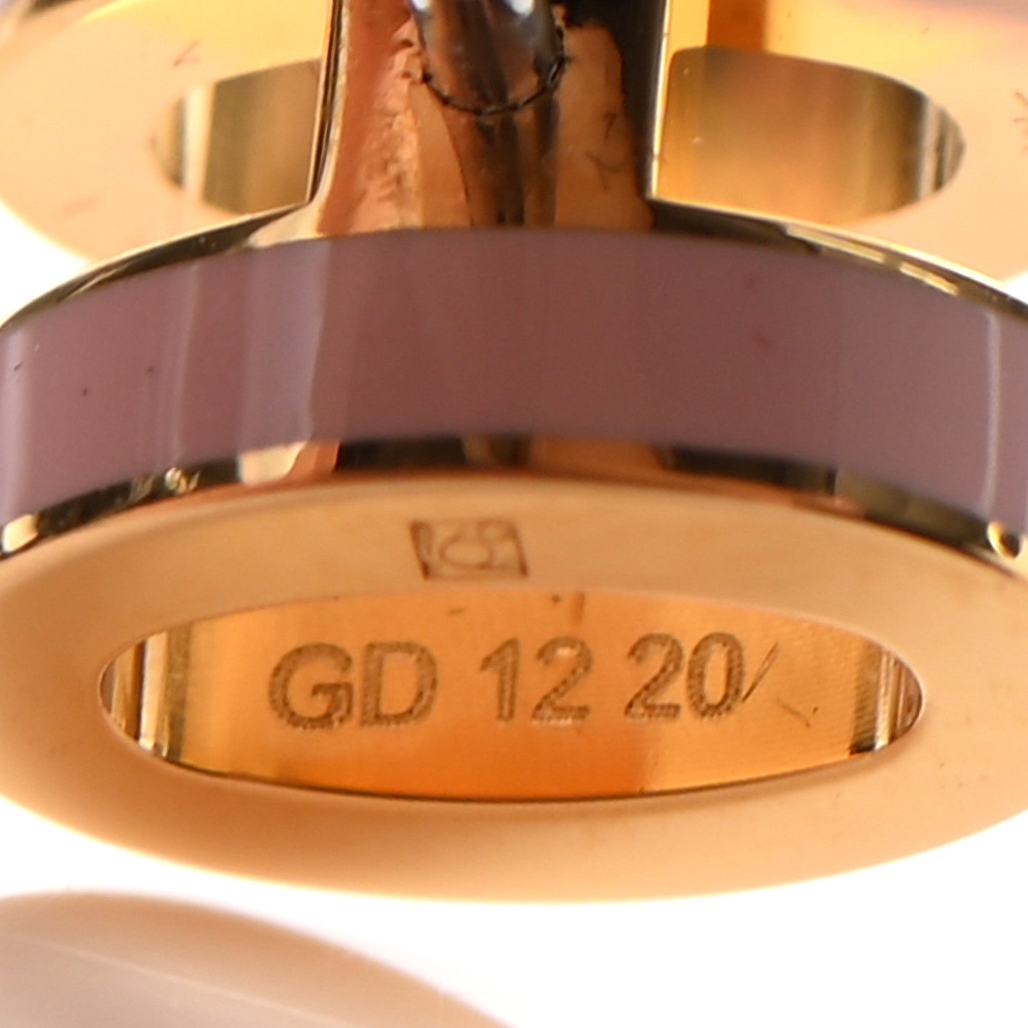 Hermes Gold Lacquered Mini Pop H Earrings Rose Dragee 6 of 6