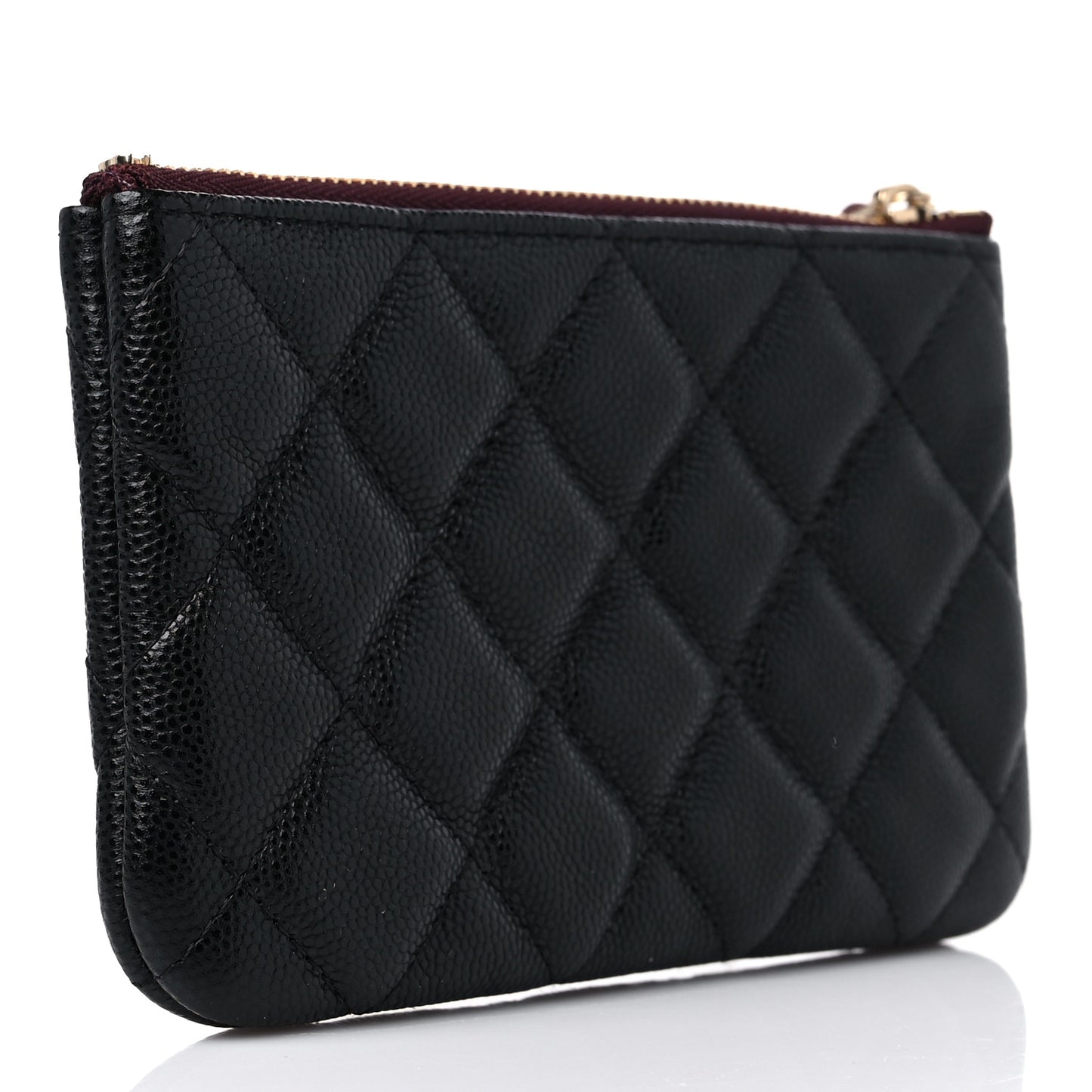 Caviar Quilted Small Cosmetic Case Black