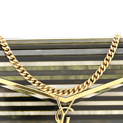 Saint Laurent Plexiglass Monogram Vicky Minaudiere Clutch Green Multicolor 8 of 10