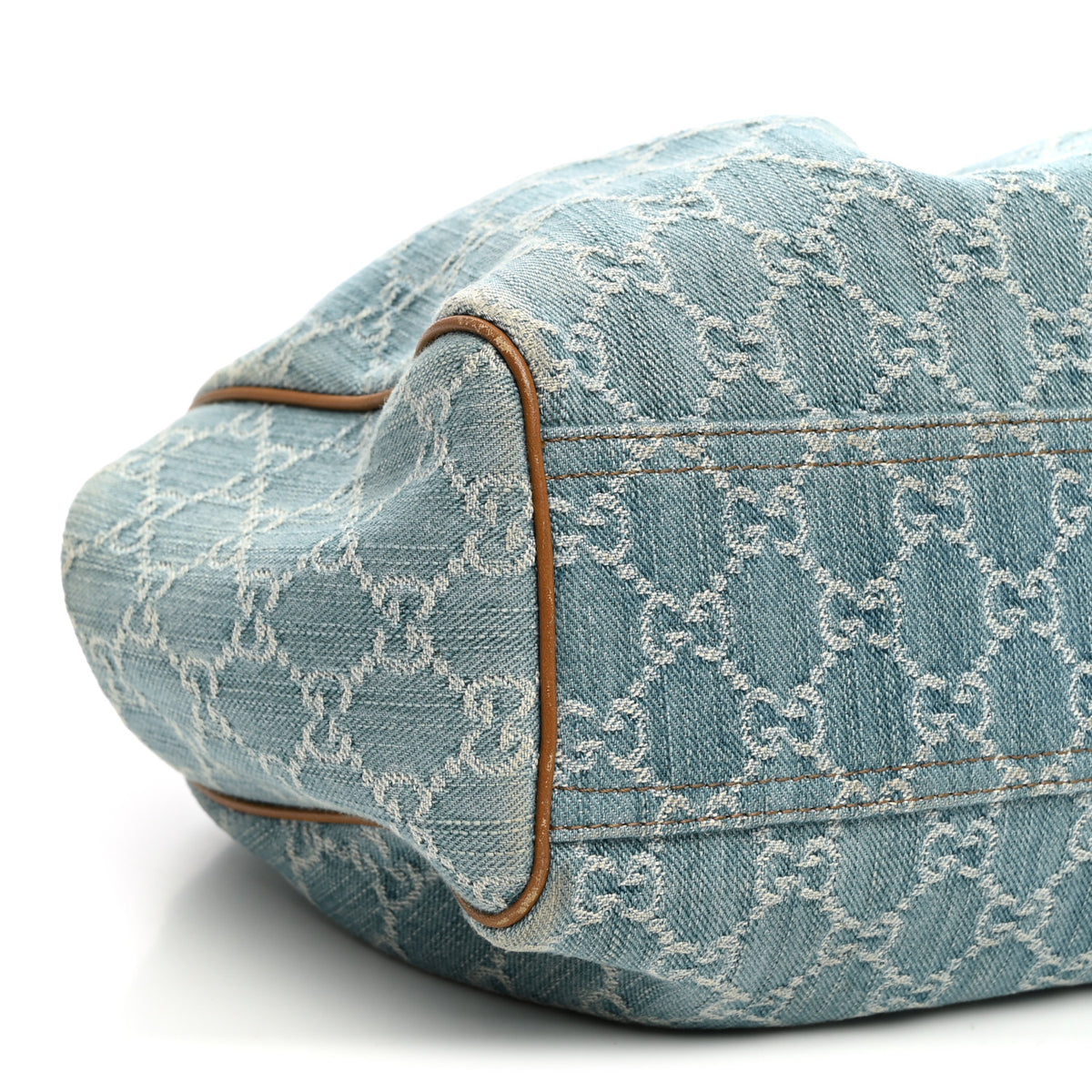 Gucci Denim Monogram Medium Sukey Tote Blue 10 of 12
