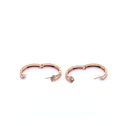 Bulgari 18K Rose Gold B.Zero1 Hoop Earrings 5 of 9
