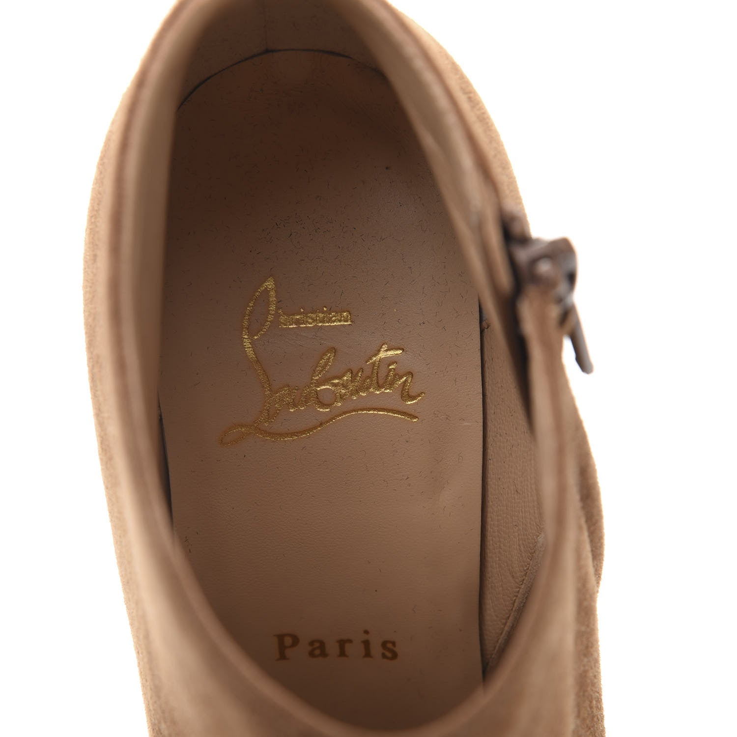 Christian Louboutin Veau Velours Belle 100 Ankle Boots 38 Tan 6 of 7