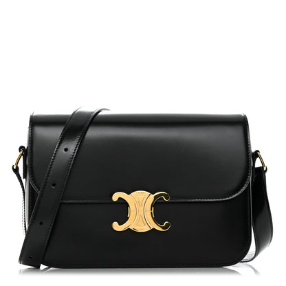 Celine Shiny Calfskin Medium Triomphe Black 1 of 11