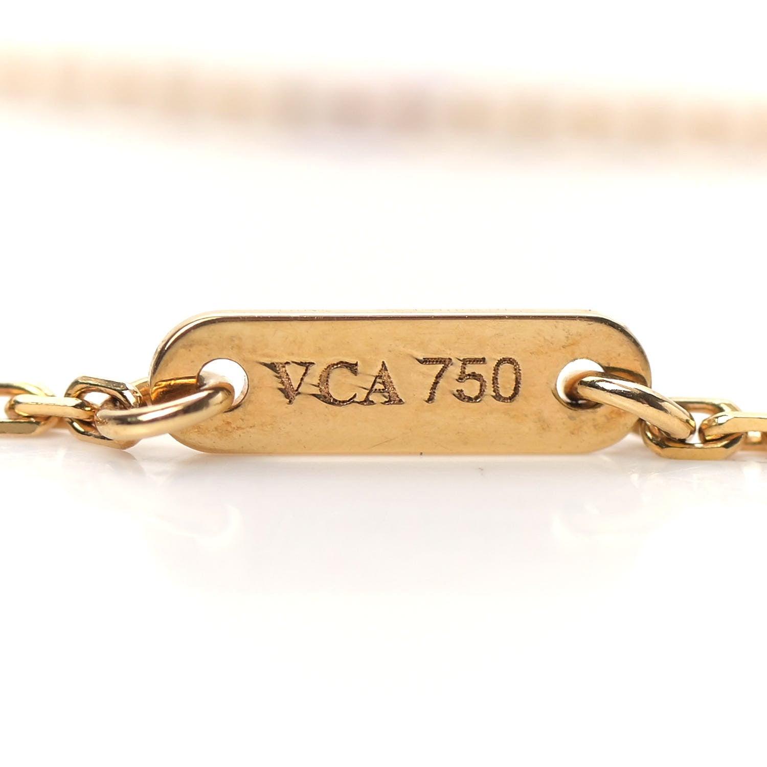 Van Cleef & Arpels 18K Yellow Gold Mother of Pearl Sweet Alhambra Pendant Necklace 4 of 5