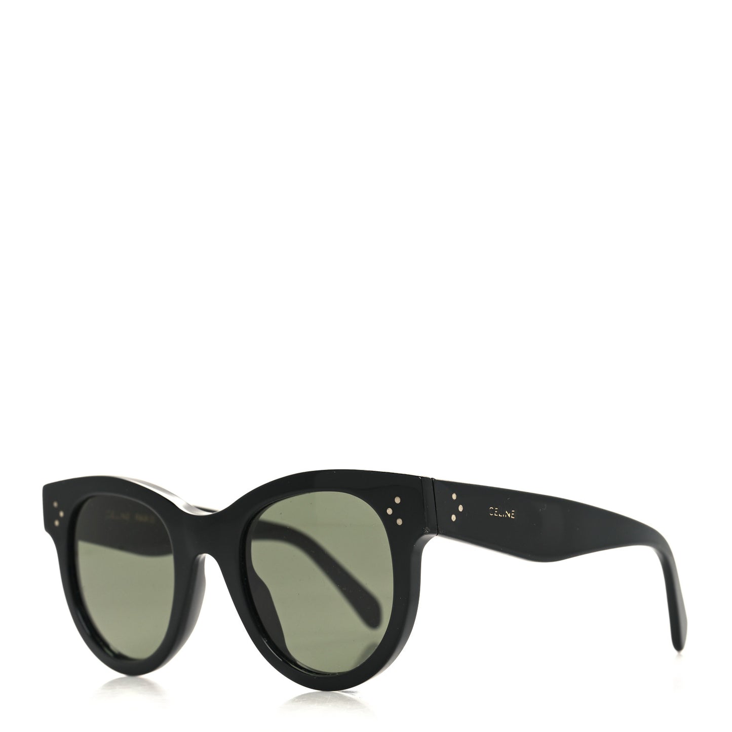 Acetate Studded Mineral Round Sunglasses CL40031N Black