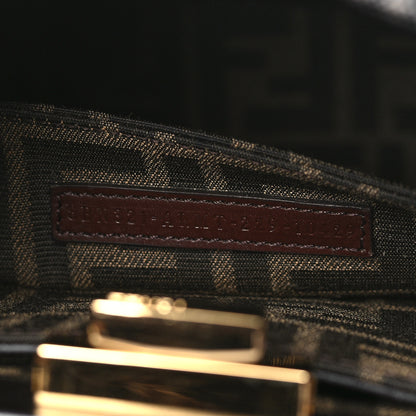 Fendi Wool Fabric Jacquard Cuoio Large Houndstooth FF 1974 Medium Peekaboo I SEE U Satchel Beige Tobacco Moro 6 of 9