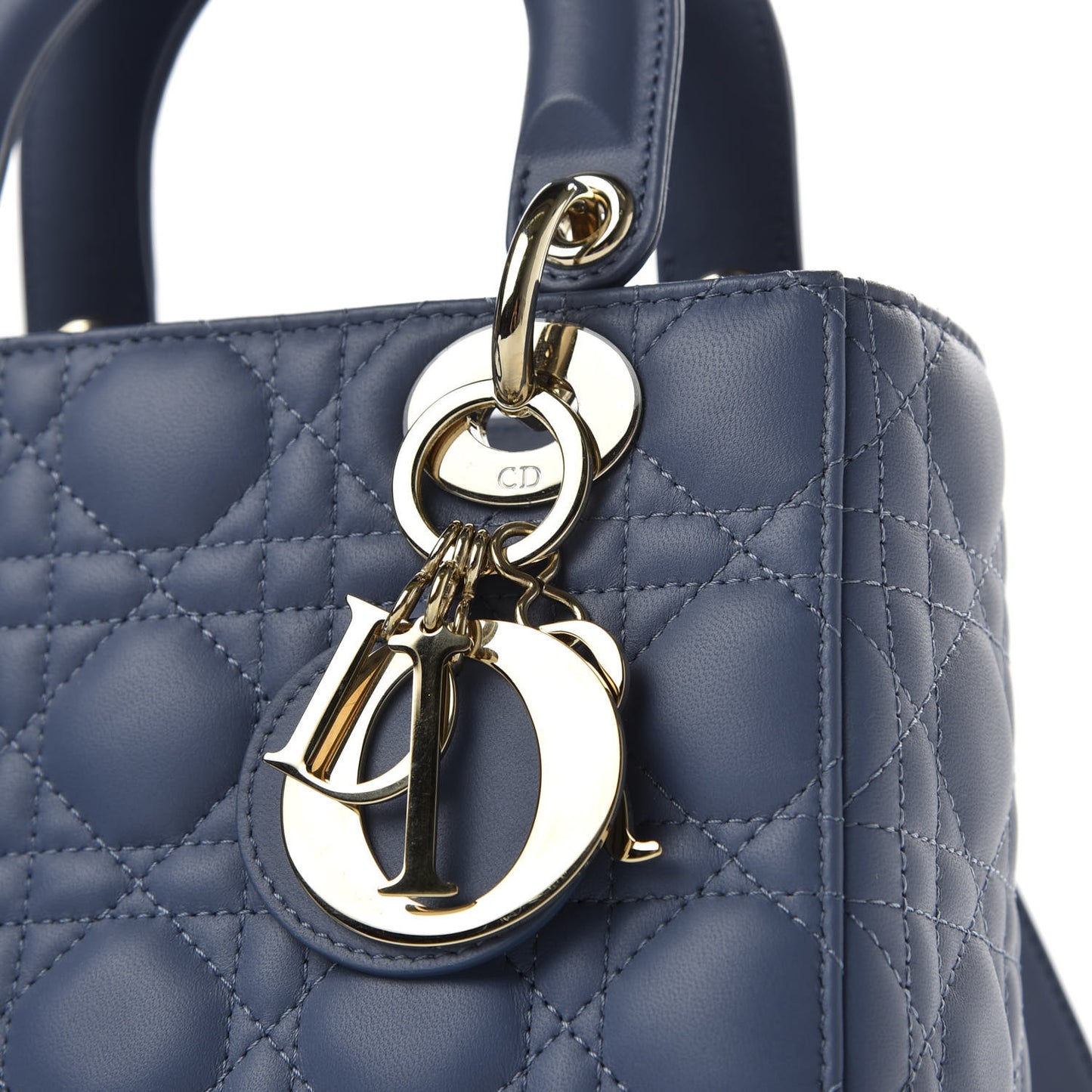Lambskin Cannage Small My ABCDior Lady Dior Denim Blue