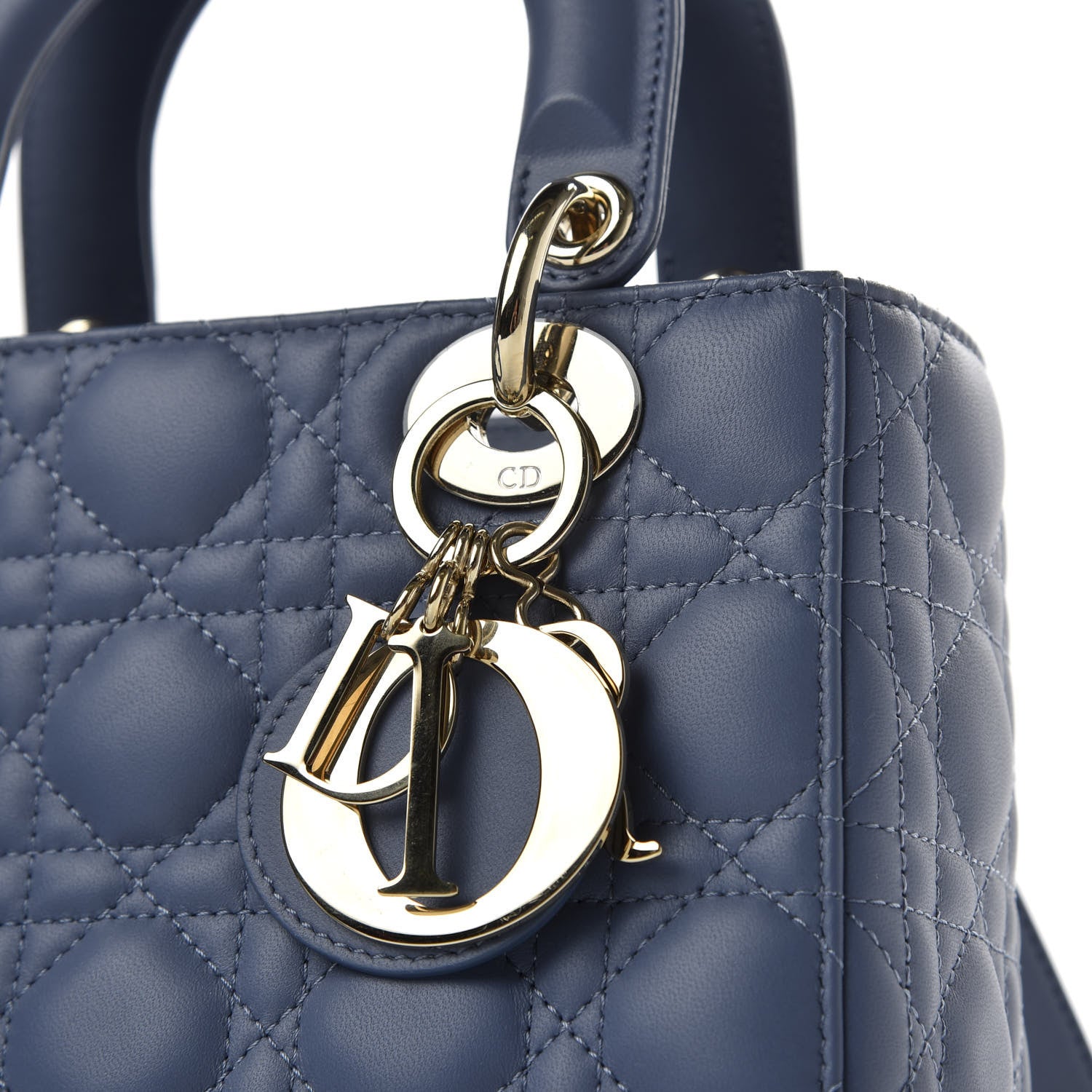 Christian Dior Lambskin Cannage Small My ABCDior Lady Dior Denim Blue 9 of 9