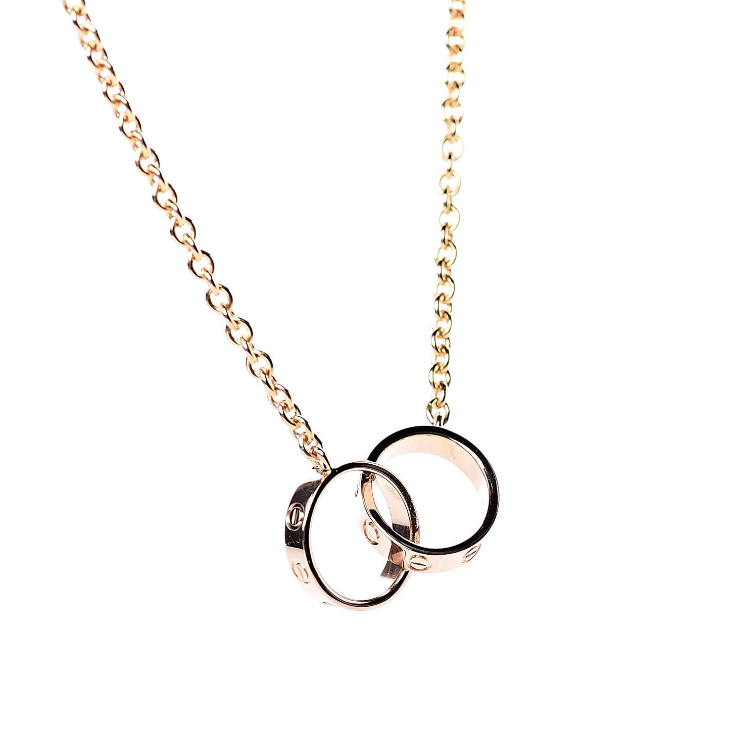 18K Pink Gold Interlocking LOVE Necklace