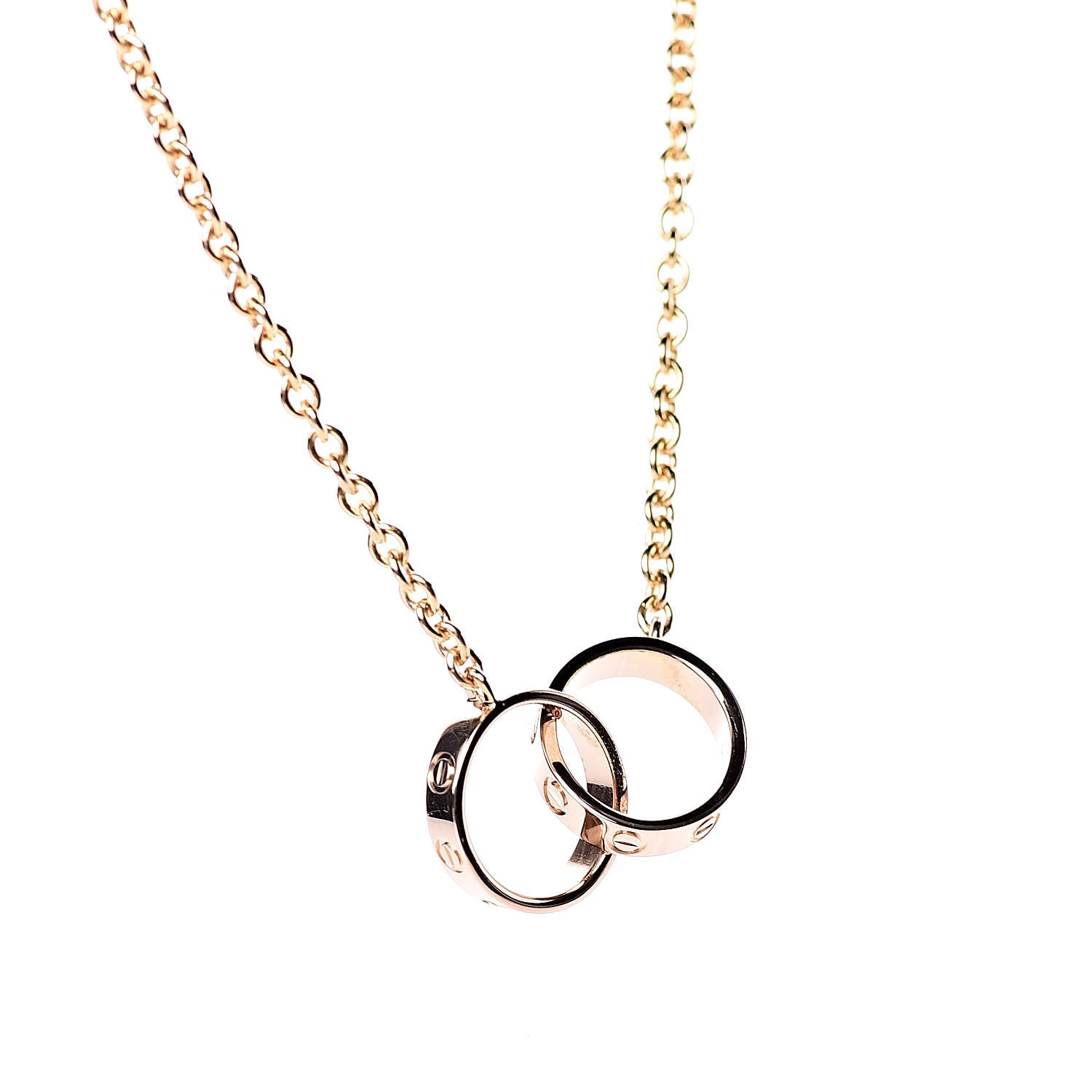 Cartier 18K Pink Gold Interlocking LOVE Necklace 4 of 6