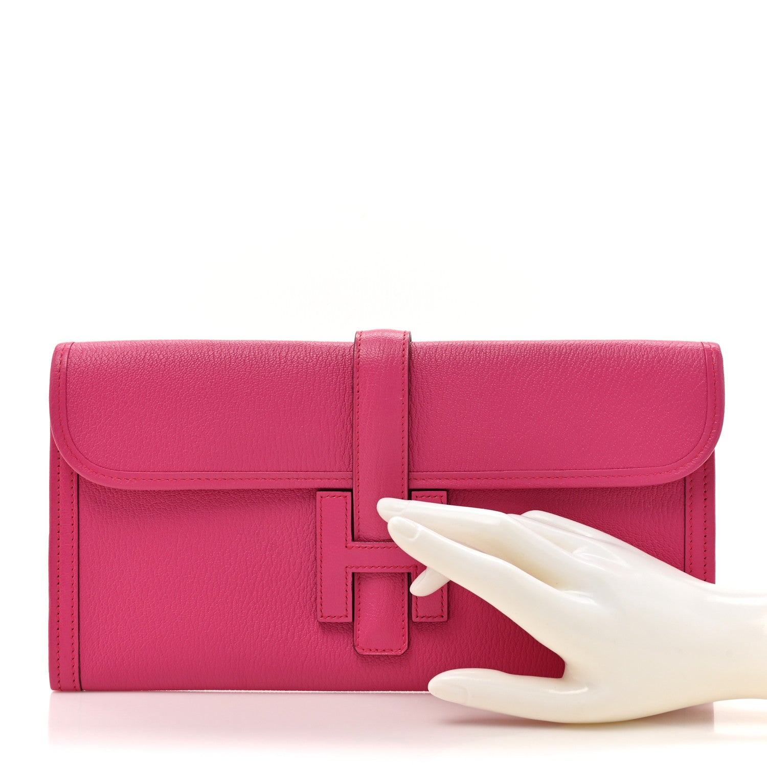 Hermes Chevre Mysore Jige Elan 29 Clutch Rose Shocking 2 of 10