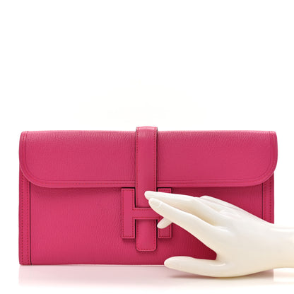 Hermes Chevre Mysore Jige Elan 29 Clutch Rose Shocking 2 of 10