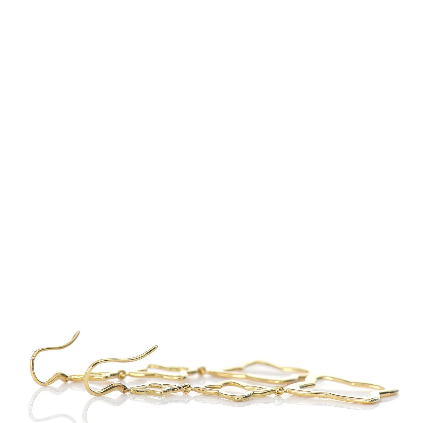 18K Yellow Gold Quatrefoil Drop Earrings