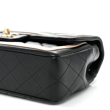 Chanel Lambskin Quilted Bicolor Flap Black Beige 10 of 10