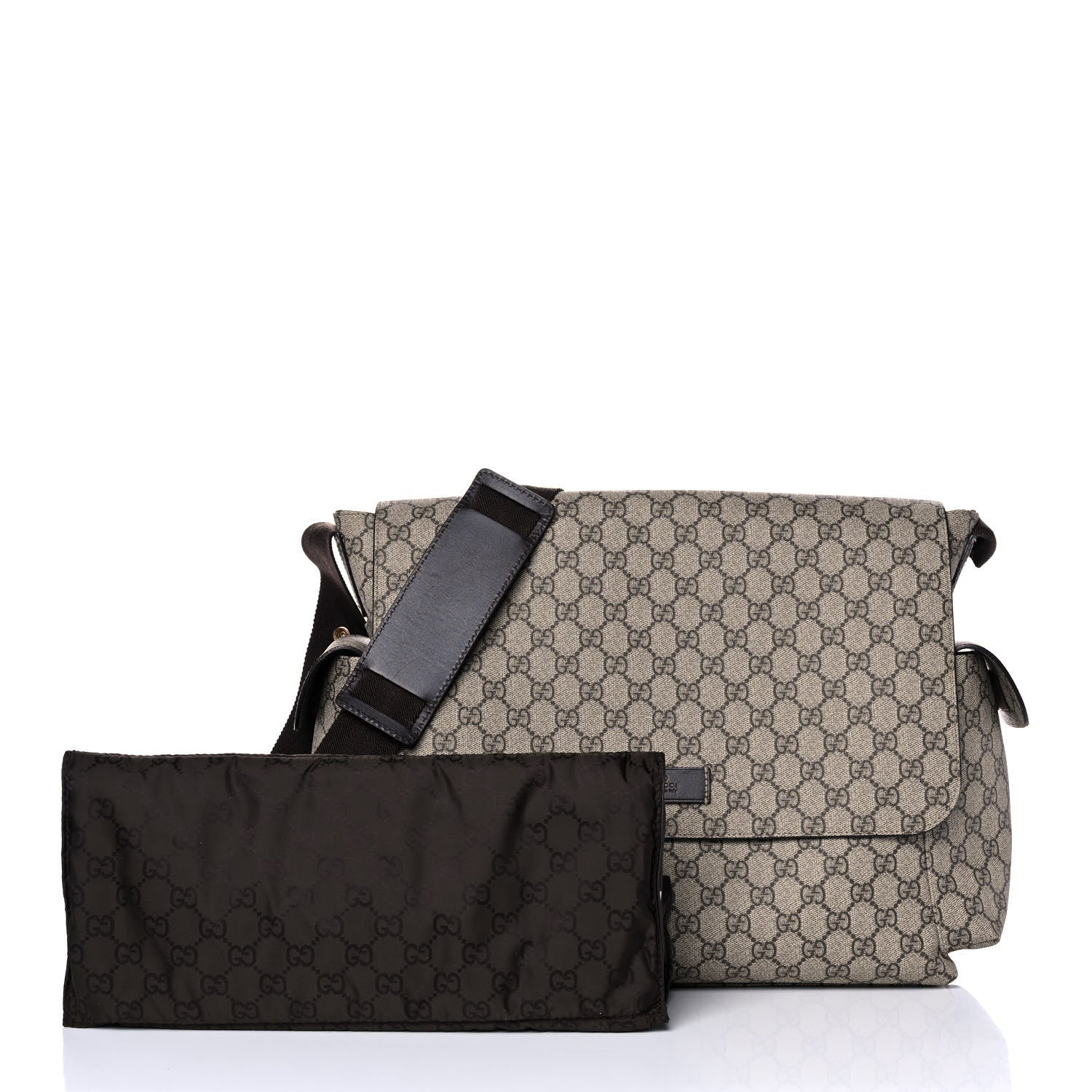 Gucci GG Plus Monogram Messenger Diaper Bag Dark Brown 3 of 15