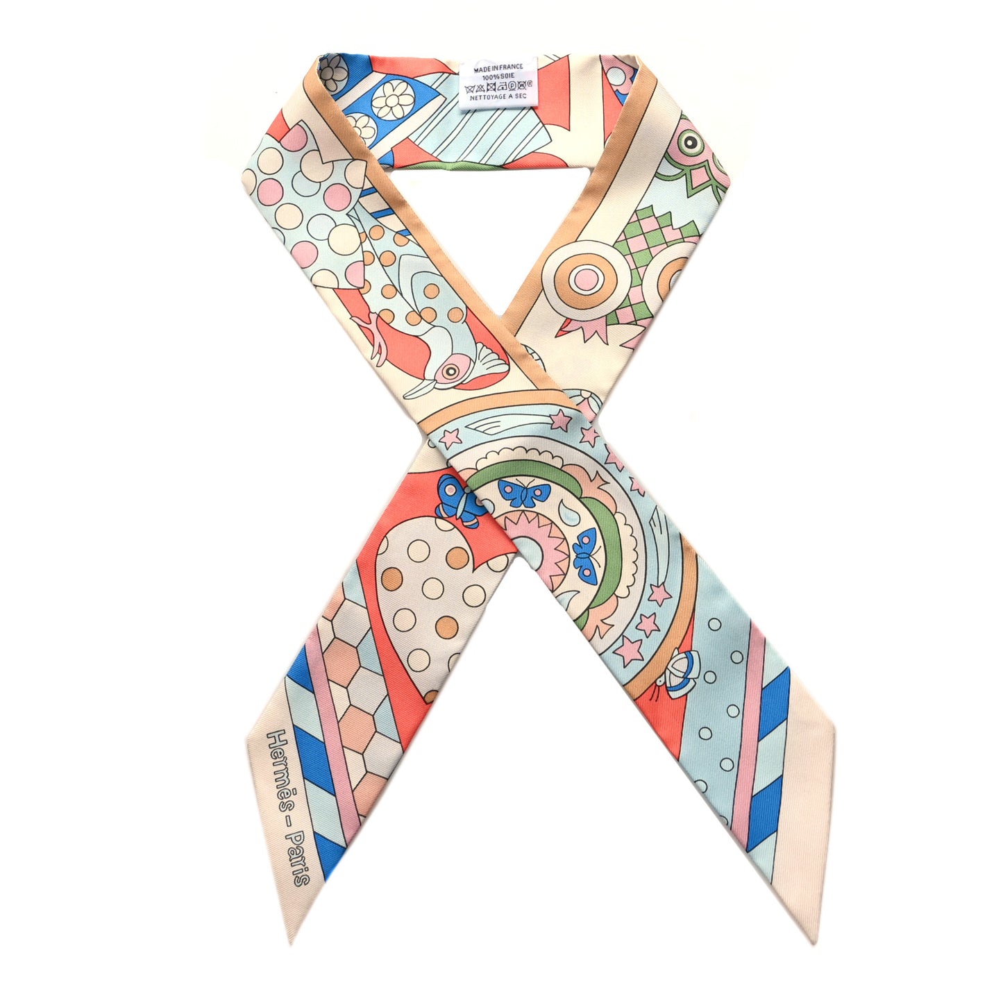 Silk Les Murmures de la Foret Twilly Beige Rose Bleu