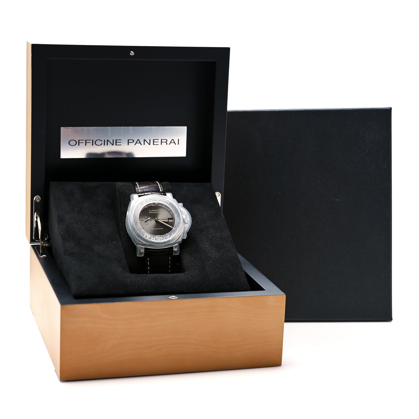 Stainless Steel Alligator 45mm Luminor Due 3 Day Power Reserve Automatic Watch Black PAM00943