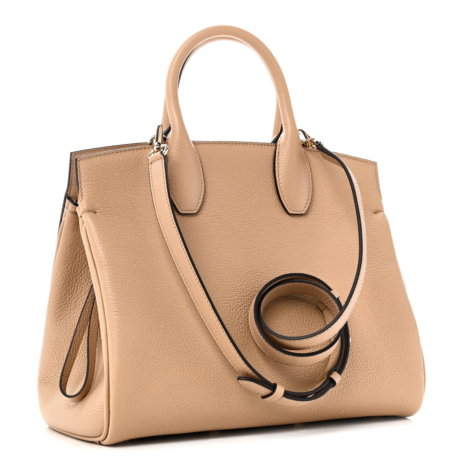 Salvatore Ferragamo Calfskin Medium Studio Bag Cashew 3 of 9