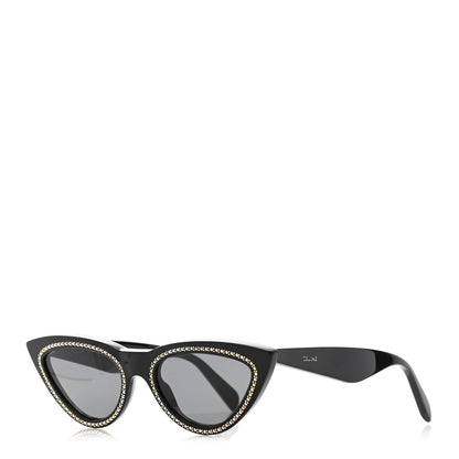 Celine Acetate Crystal Cat Eye Sunglasses CL4019IS Black 1 of 6