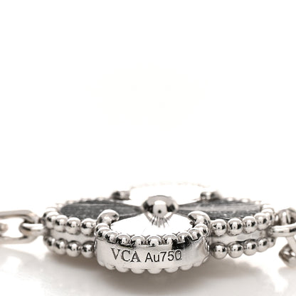 Van Cleef & Arpels 18K White Gold 5 Motifs Guilloche Vintage Alhambra Bracelet 4 of 5