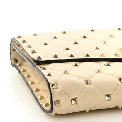 Valentino Garavani Nappa Rockstud Spike Wallet on Chain Light Ivory 8 of 12
