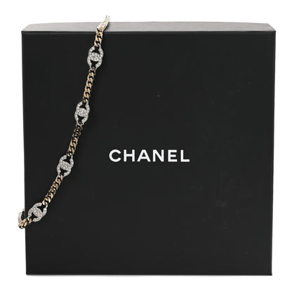 Chanel Crystal Chain CC Link Choker Gold Silver 5 of 5