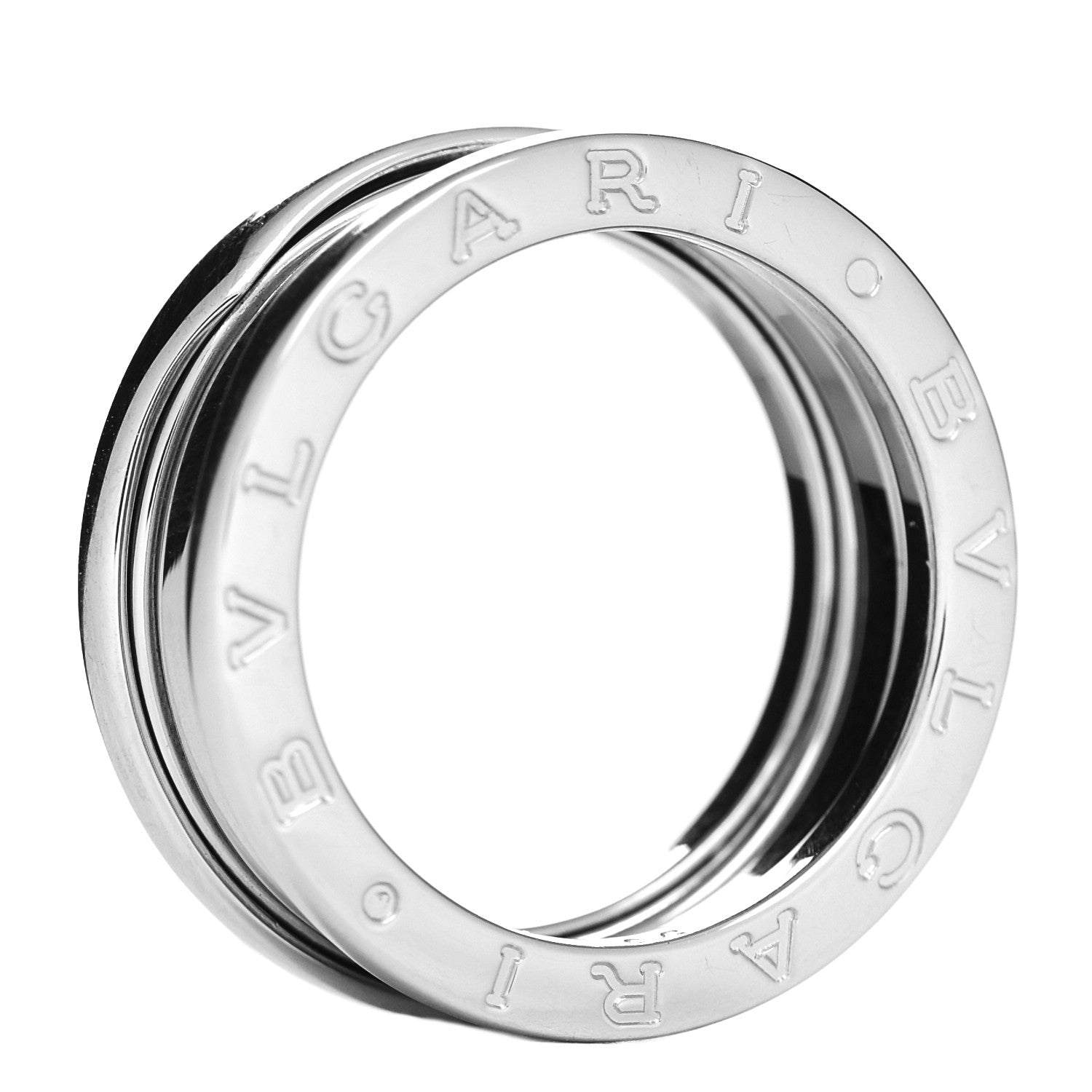 Bulgari 18K White Gold B.Zero1 Two-Band Ring 53 6.25 4 of 5
