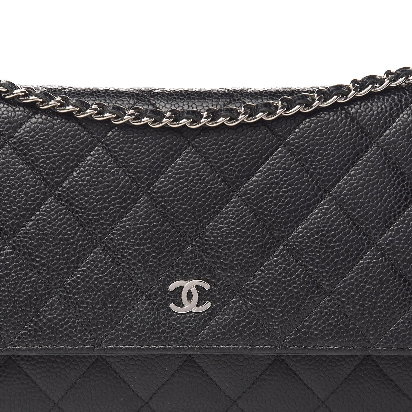 Caviar Quilted Wallet On Chain WOC Black