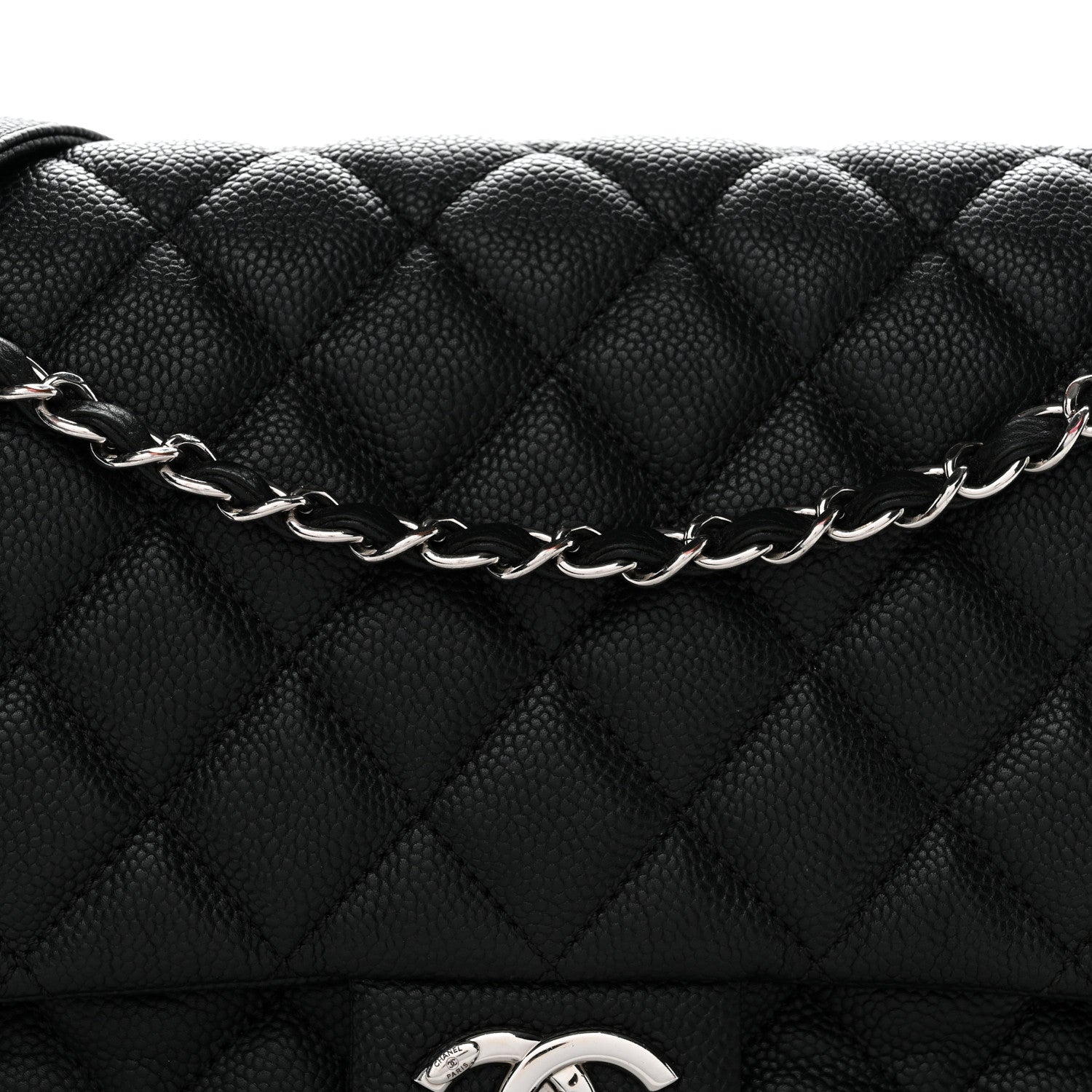 Chanel Caviar Quilted Jumbo Easy Flap Black 8 of 12