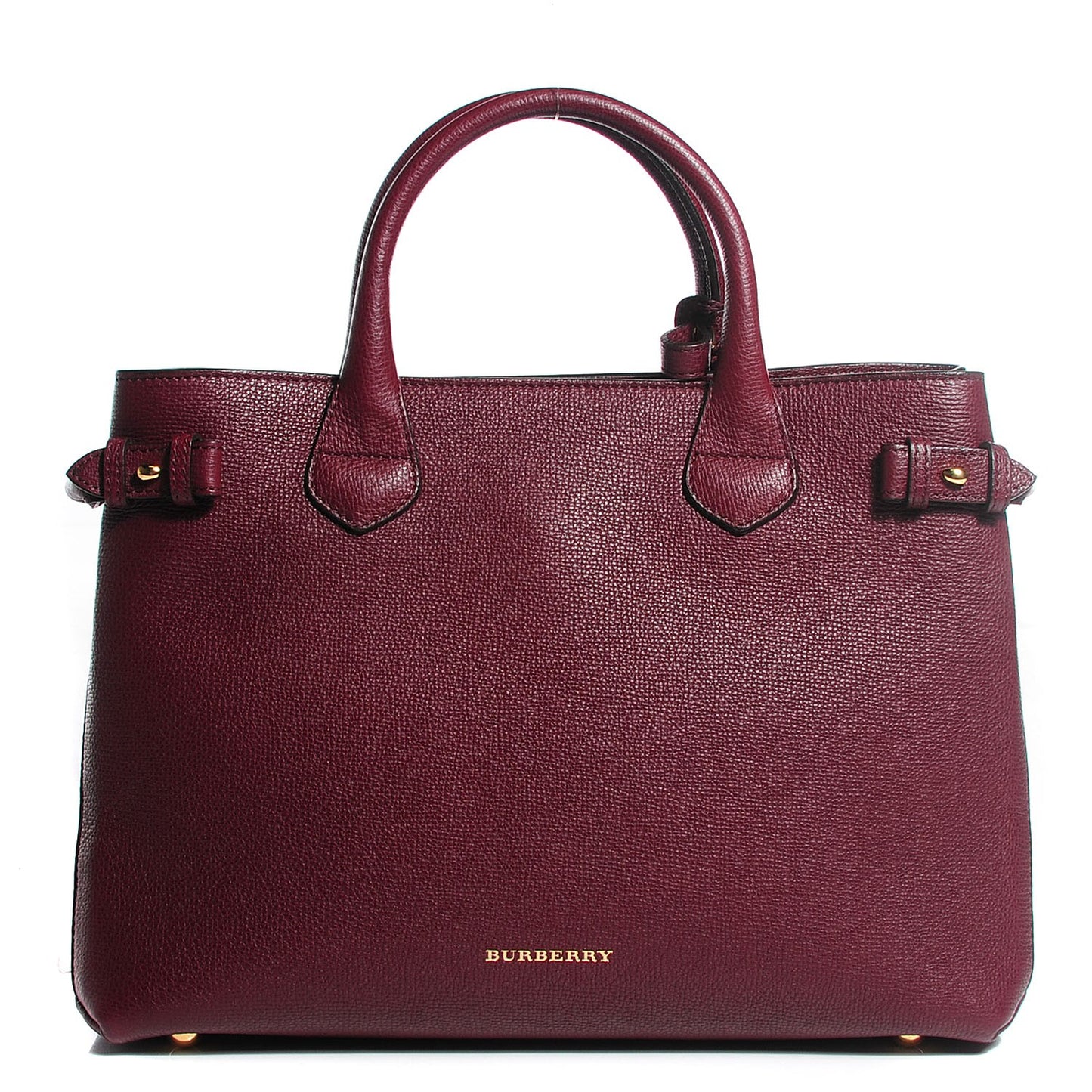 Grainy Leather House Check Medium Banner Tote Elderberry