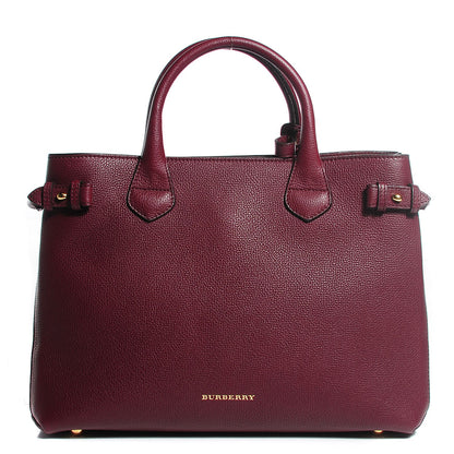 Burberry Grainy Leather House Check Medium Banner Tote Elderberry 1 of 10