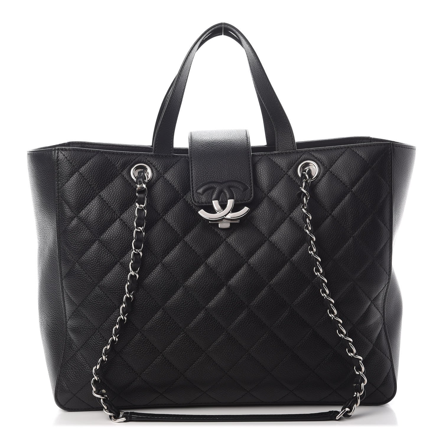 Chanel Caviar Quilted Large CC Box Shopping Tote Black 1 of 17